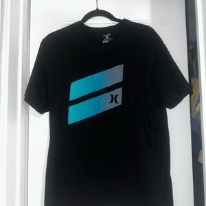 Hurley Black T-Shirt with Blue Graphic